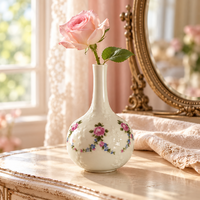 Wallendorf Rose Pattern Porcelain Vase – Signed, 16 cm