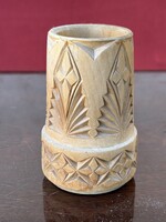 Carved Edge, Cylinder-Shaped Wooden Drawer Organizer 12 X 8 CM