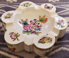 Antik Herendi Viktória VBO mintás HAMUTÁL, Hamuzó KÉZZEL FESTETT porcelán
