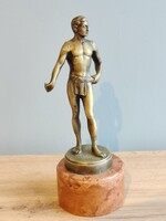 Antik Art Déco bronz atléta. Rónai jelzéssel.