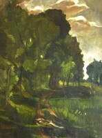 (K)  B. Mikli Ferenc (1921-2013) : Landscape detail