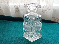 Üveg palack karaf dekanter üvegdugóval - whiskys likőrös - ólom kristály kiöntő Bohemia 750cl
