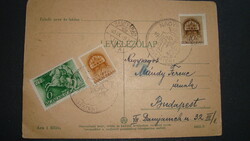 Nagyvárad visszatért bélyegzős levlap, 1940. érdekes szöveggel, Horthy bélyeggel, Mándy Ferencnek