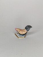 Antik Herendi mini kakas figura, hibátlan.