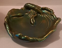 Zsolnay eozin rákos tál 18 cm