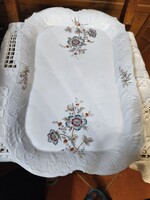 110 éves Monarchiabeli Pfeiffer & Löwenstein porcelán Nagyméretű Pecsenyéstál (1900-1918) – 42x27 cm