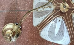 Szarvasi SzV-3235-10 vintage függőlámpa, 35 cm, geometrikus mintás üvegbúrákkal