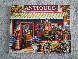 Akril kézzel festett replika (számfestő) Antique Store - Sung Kim festménye alapján