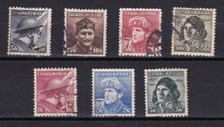 1945 Csehszlovákia Pecsételt Bélyegsor A szövetséges erők katonái