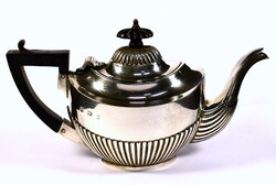 EDWARD VICTORIAN STERLING SILVER (!) TEA CANE WITH EBONY HANDLE (1902)