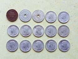 Magyarország 15 db Különböző Érme 2 5 Fillér 1946-1965