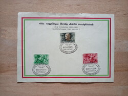 1940 Horthy országlásának 20. évfordulója emléklap alkalmi bélyegzés 2