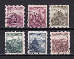 1936 Csehszlovákia Pecsételt Bélyegsor Tájak Városok