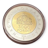 1999. 3000 Ft Ezüst Emlékérme - Az Államalapítás 1000. évfordulója (Bicolor, Kapszulában)