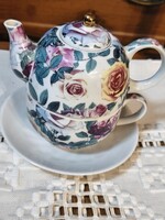 Elegáns Tognana porcelán egyszemélyes teáskészlet (Újszerű, hibátlan!)