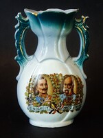 1. vh-s Ferenc József patrióta porcelán váza 1 Ft-ról!!!