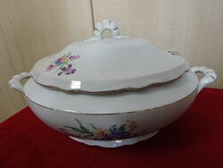 Zsolnay porcelán, tavaszi mintás leveses tál. Ovális, hossza 33 cm. Jókai