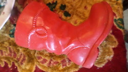 16 cm Retro Plastic Santa Claus Boot. Slightly creased heel but generally good condition.