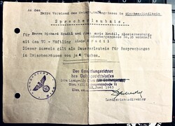 II. Világháborús (1943) látogatási engedély eladó!
