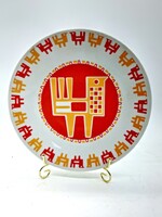 Zsolnay retro madaras dísztányér / falitányér – Tervezte: Nádor Judit (25 cm)