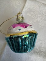 Retro cookie glass Christmas tree ornament, very good condition