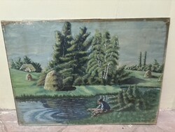 Vajda Ferenc:horgasz aquarell 60x43cm