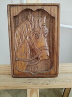 Carved Horseman Wooden Wall Art 12x19 cm