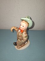 Hibátlan  Vintage Hummel jellegű Iparművészeti Kerámia  esernyős fiú hibátlan állapotban eladó