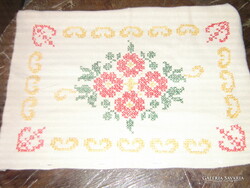Beautiful Cross-Stitched Baroque Rose Pattern Tapestry Cushion