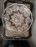 Nehéz Kézzel Csiszolt Ólomkristály Tál 28 cm - Ajka / Parád Retro