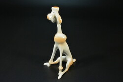 Hollóházi Uszkár kutya porcelánfigura  Schrammel Imre terve retró 19 cm