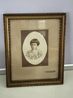 Vintage fotó üvegezett aranyozott fa keretben (23x28,5 cm) - Rákospalotai Bauer műterem