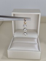 Antik arany hármas buton medál cca 0.50 ct briliánssal