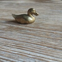 Remek régi réz kacsa szobor (2,4x4,3x1,8 cm)