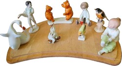 Eladó 8 db retro porcelán figura csomag - 1 Zsolnay + 3 Hollóházi + 4 Aquincum