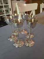 Antique Austrian silver-plated liqueur glass set (6 pcs) – Argentor Wien