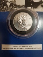 1759 USA Half Dollar REPLICA Virginia Martha Washington Mount Vernon
