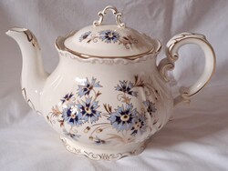 Bolti állapotú Zsolnay búzavirág mintás teáskanna, tea kiöntő