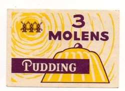 Gyufacímke. "puding" reklám.