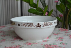FIM Alföldi porcelán retró salátástál – barna virágmintás, 23 cm