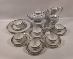 Ritka Art Deco Rosenthal Balmoral 6 személyes porcelán teás/süteményes készlet + ajándék darabok