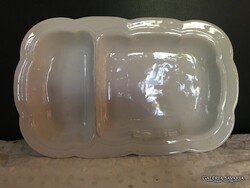 KÍNÁLÓ - TÁL 1920 ig gyártott - 68 dkg - MZ - PORCELÁN - 30 x 18 x 4 cm  - FÉNYES - HÓFEHÉR HIBÁTLAN