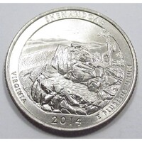 USA,quarter dollar 2014 D - Shenandoah aUNC+ nikkel