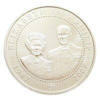 Cook-szigetek,1 dollar 2007 - Erzsébet és Fülöp gyémánt jubileuma UNC nikkel