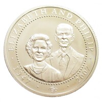 Cook-szigetek,1 dollar 2007 - Erzsébet és Fülöp gyémánt jubileuma UNC nikkel