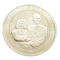 Cook-szigetek,1 dollar 2007 - Erzsébet és Fülöp gyémánt jubileuma UNC nikkel