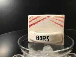 FŰSZERTARTÓ - PORCELÁN - FAJANSZ - JELZETT - 11 x 7 x 5,5 cm - ANTIK