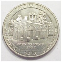 USA,quarter dollar 2016 D - Harpers Ferry aUNC+ nikkel
