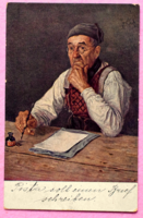 Antik Stengel jellegű  művész képeslap - Hans Best festménye után  Feldpost 1918