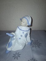 Beautiful Rare Casades Porcelain, Pierot Sitting and Reading Spanish Boy Porcelain Figurine, Collector's Item